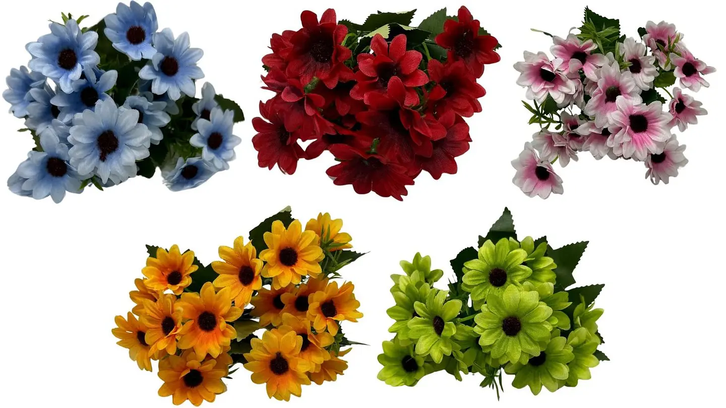 Ramo De mini girasoles Flores Decorativa Artificial 18 Flores 1 Ramo 2