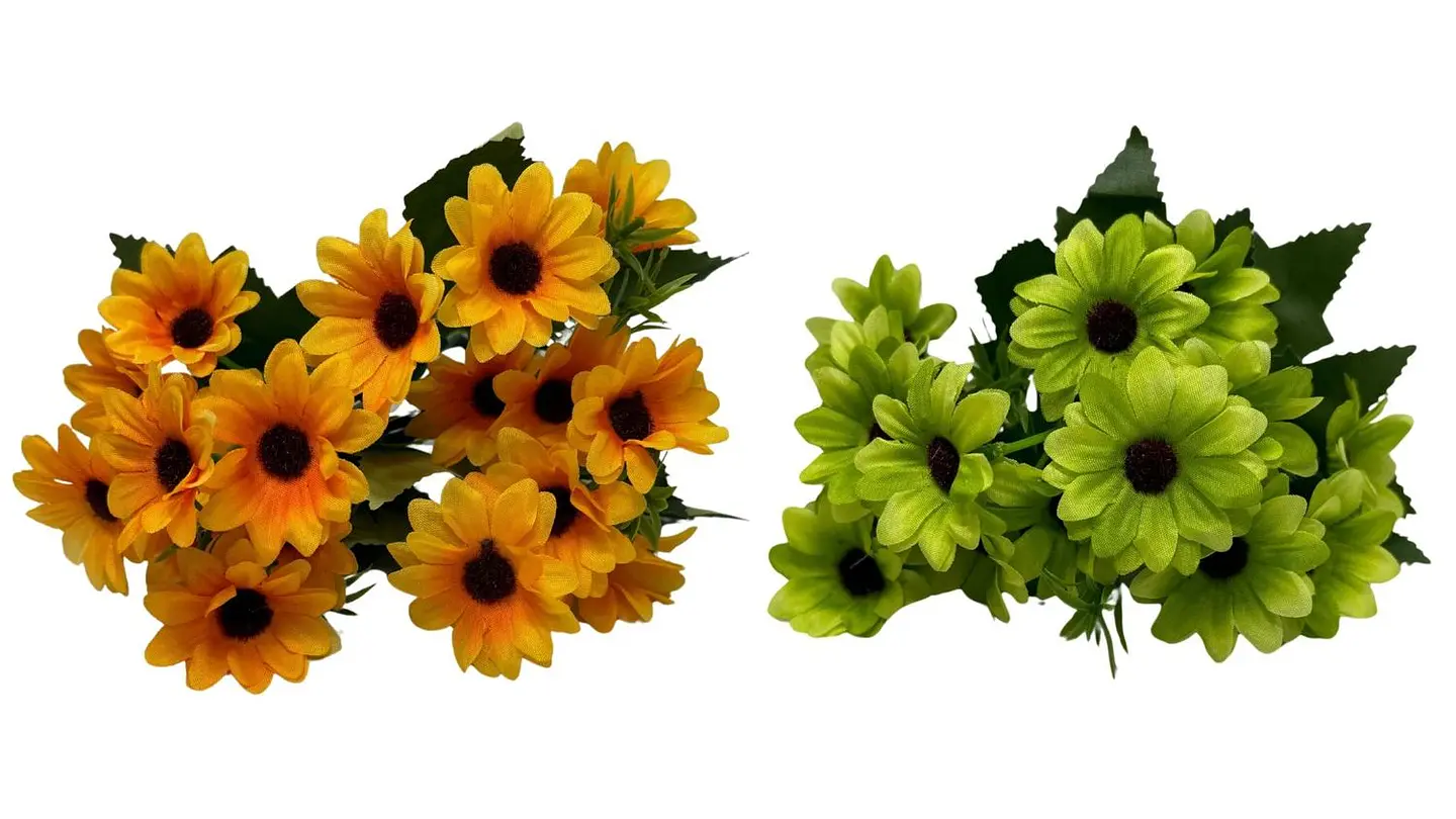 Ramo De mini girasoles Flores Decorativa Artificial 18 Flores 1 Ramo 3