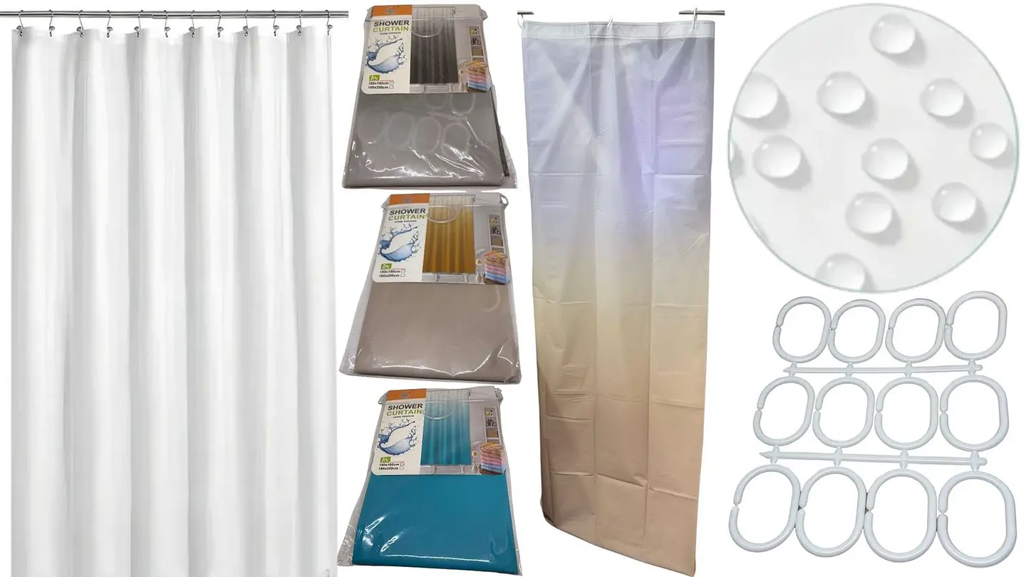 Cortinas Baño Ducha Impermeable Huecos 12 Aros degrade 1