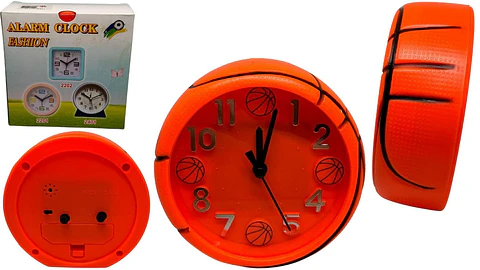 Reloj De Mesa Naranja Despertador Balón de Baloncesto Unisex