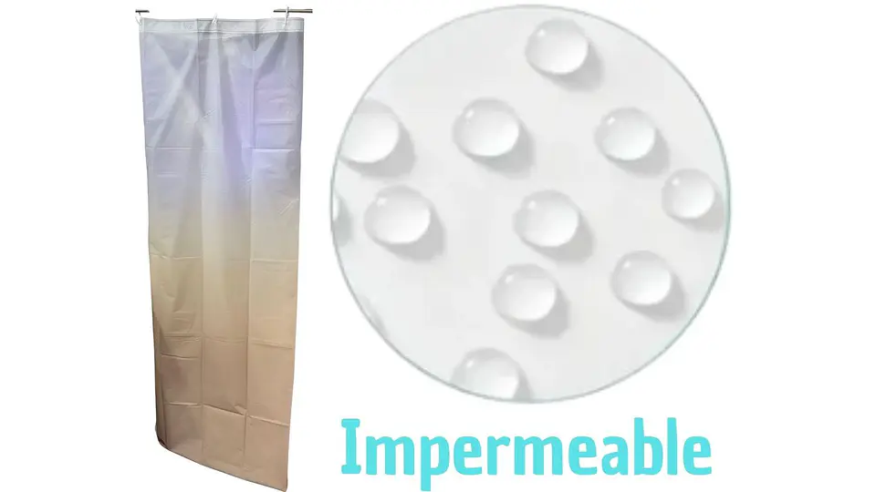 Cortinas Baño Ducha Impermeable Huecos 12 Aros degrade 7