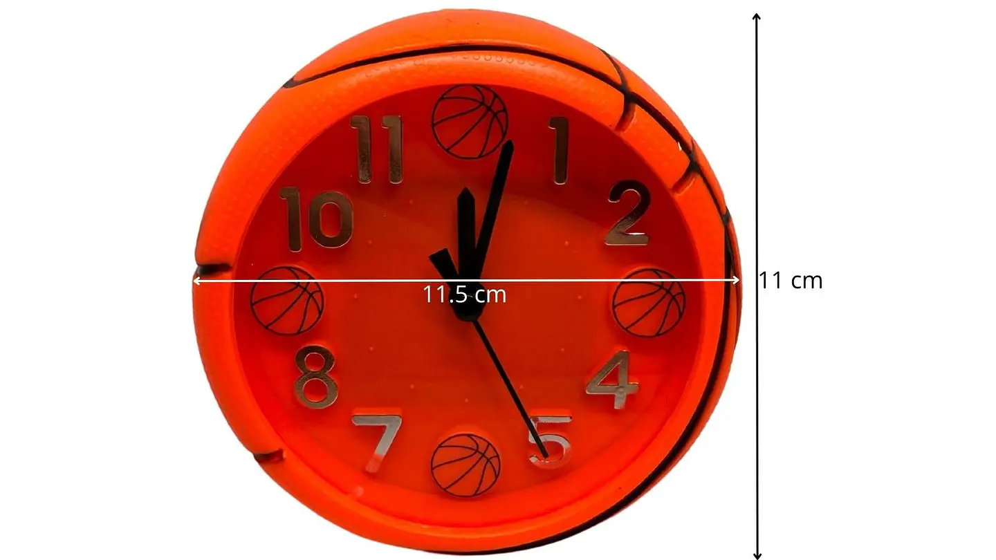 Reloj De Mesa Naranja Despertador Balón de Baloncesto Unisex 6