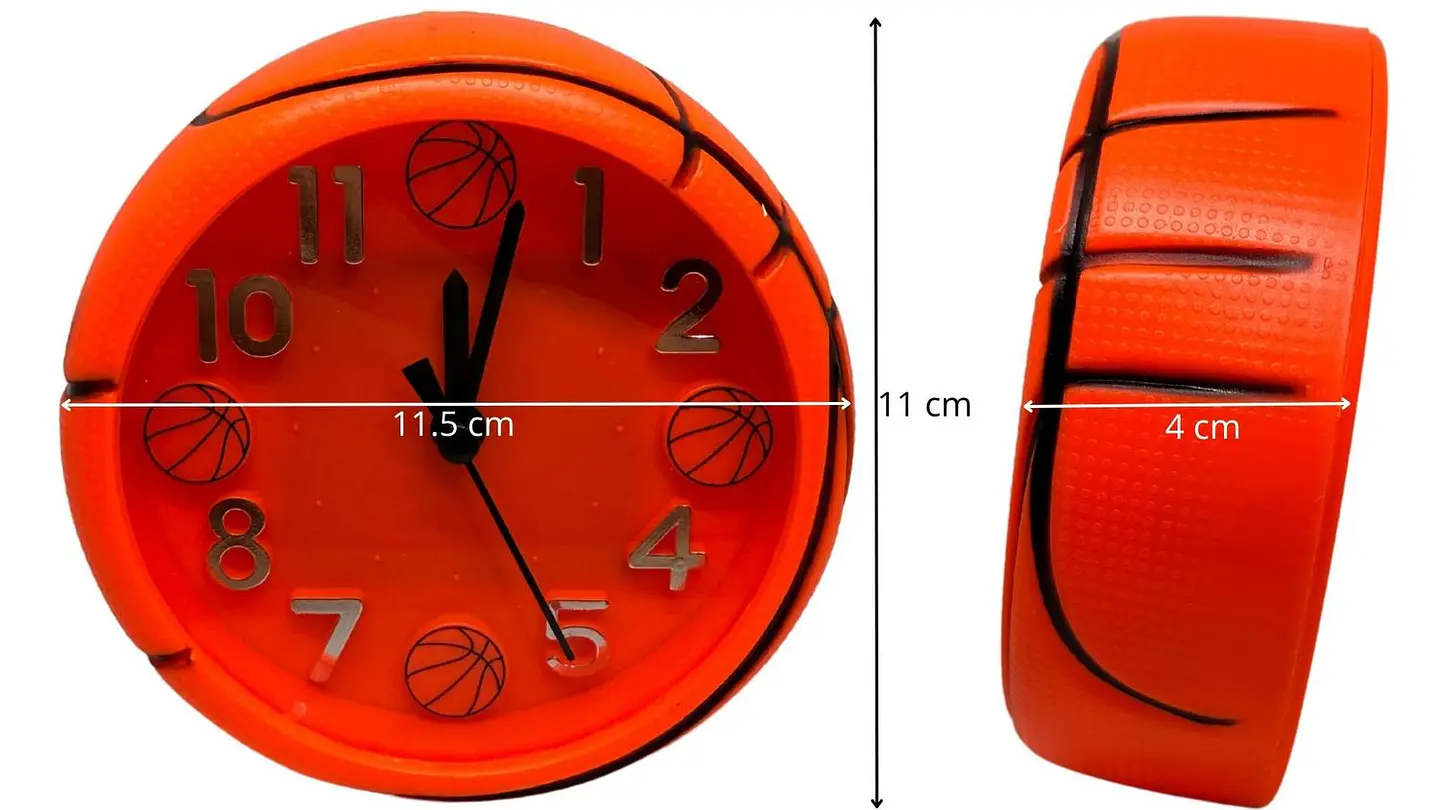 Reloj De Mesa Naranja Despertador Balón de Baloncesto Unisex 7