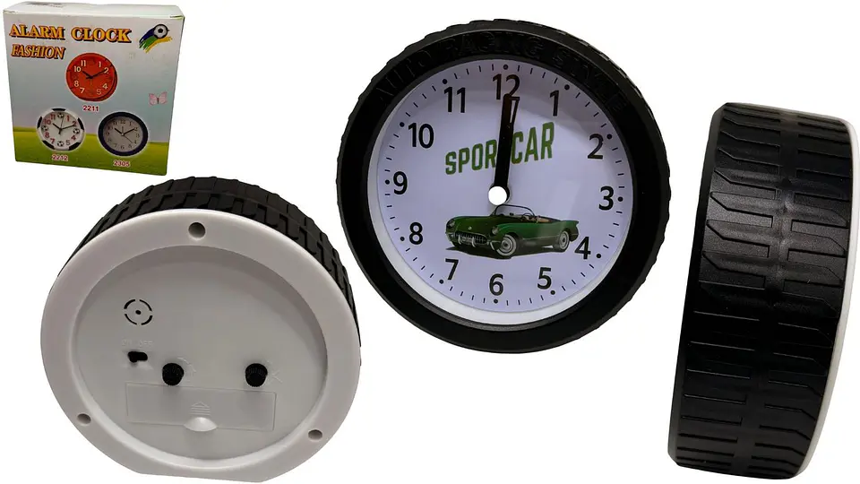 Reloj De Mesa Despertador en forma de Llanta Auto Deportivo 1