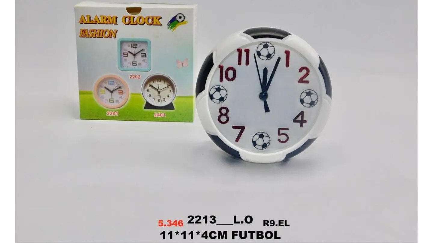 Reloj De Mesa Soccer Despertador Balón De Futbol Unisex Negro 7