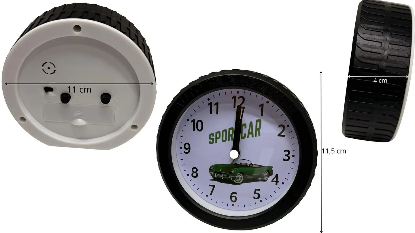 Reloj De Mesa Despertador en forma de Llanta Auto Deportivo 3