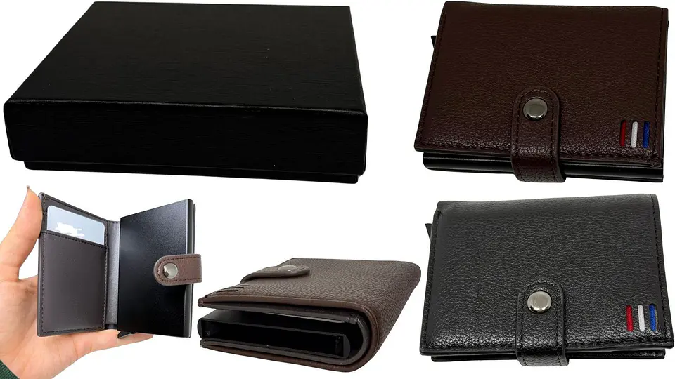 Billetera Tarjetero Porta documentos Cartera 4 Compartimiento 1
