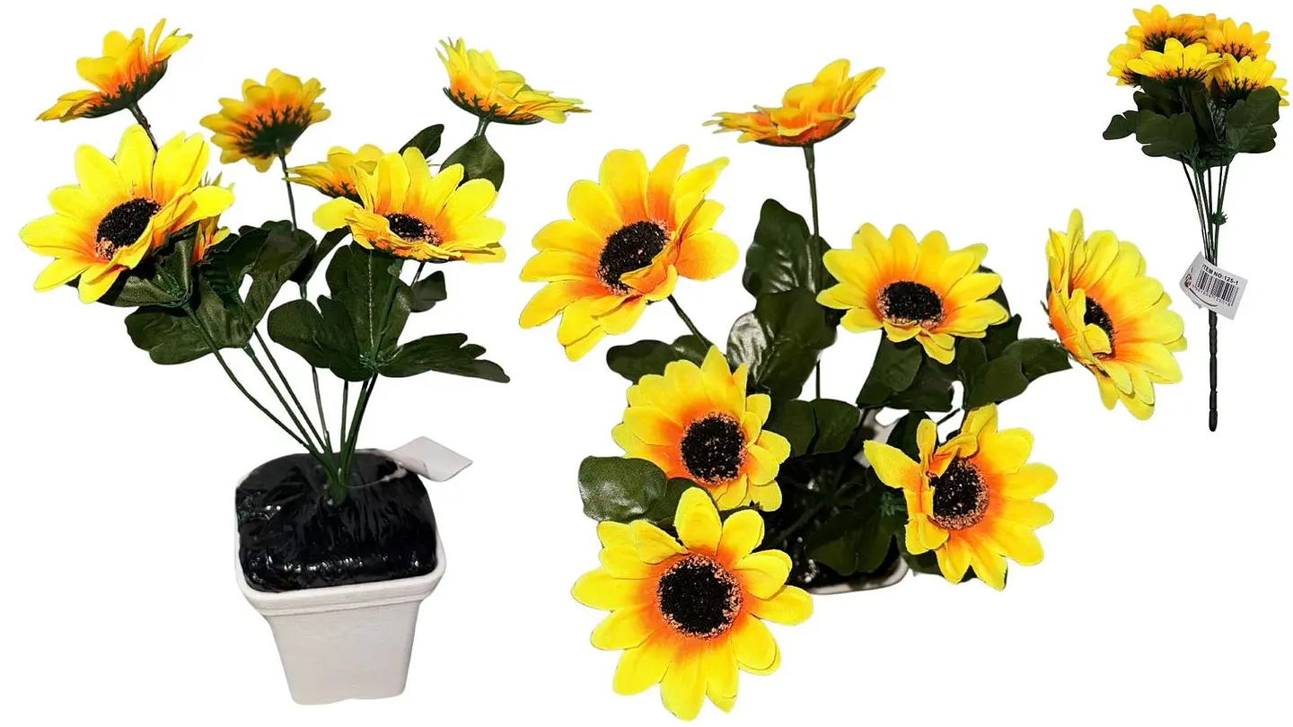 Girasol Decoración Flor Artificiales Ramo Girasoles Amarillo 1