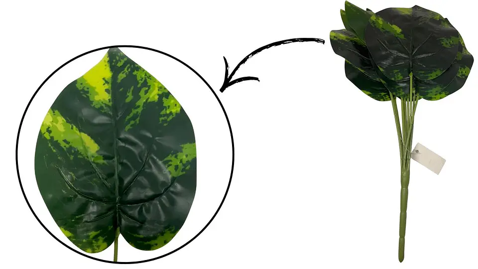 Planta De Hojas Mata Verde Plástico Decoración Artificiales 2