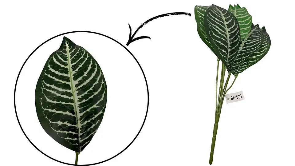 Planta De Hojas Mata Verde Plástico Decoración Artificiales 5