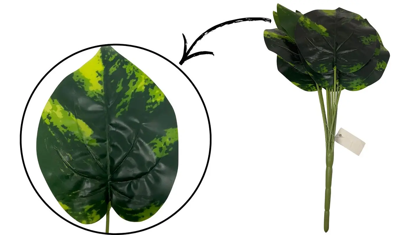 Planta De Hojas Mata Verde Plástico Decoración Artificiales 6