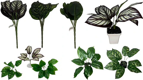Planta 9 Hojas Mata Verde Plástico Decoración Artificiales