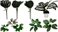 Planta 9 Hojas Mata Verde Plástico Decoración Artificiales - Miniatura 1