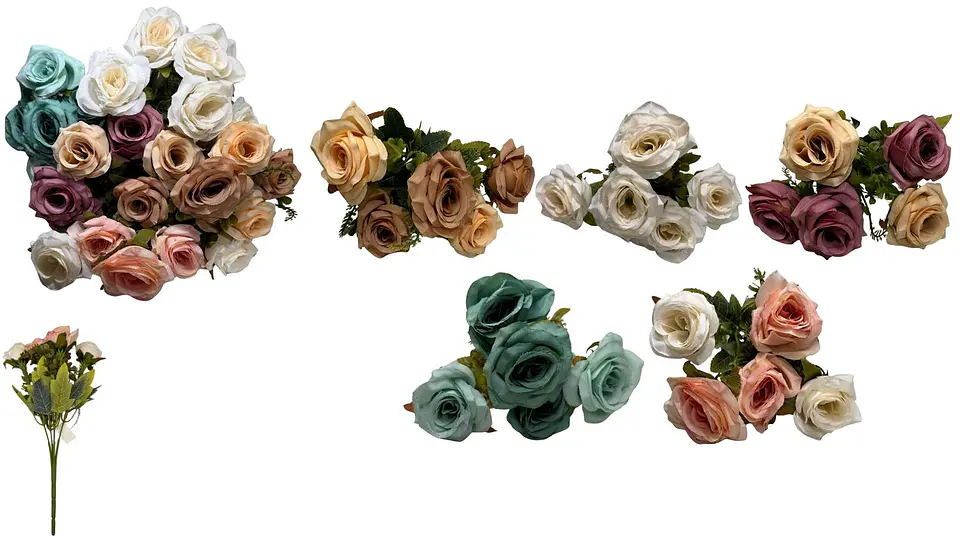 Flores Artificiales Ramo De Flores Decorativas Multicolores 1