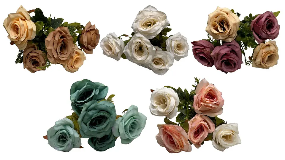 Flores Artificiales Ramo De Flores Decorativas Multicolores 2