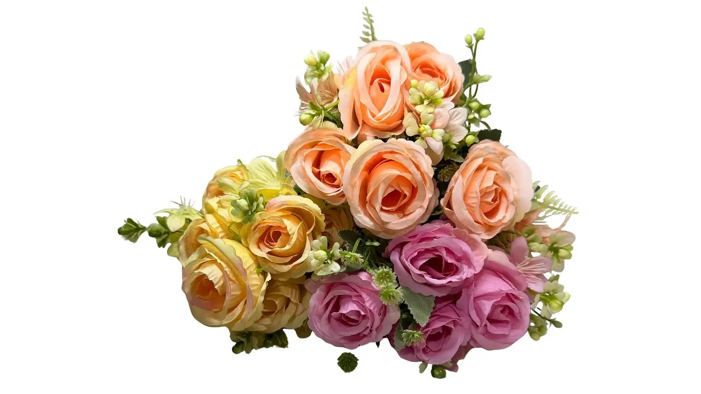 Rosas Ramo Matas Flores Artificiales Decoración Eventos 2