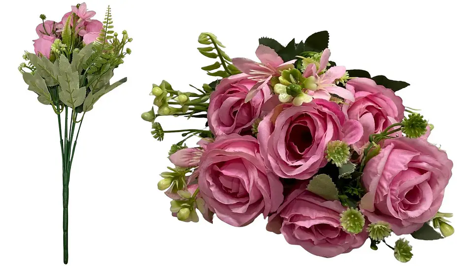 Rosas Ramo Matas Flores Artificiales Decoración Eventos 5