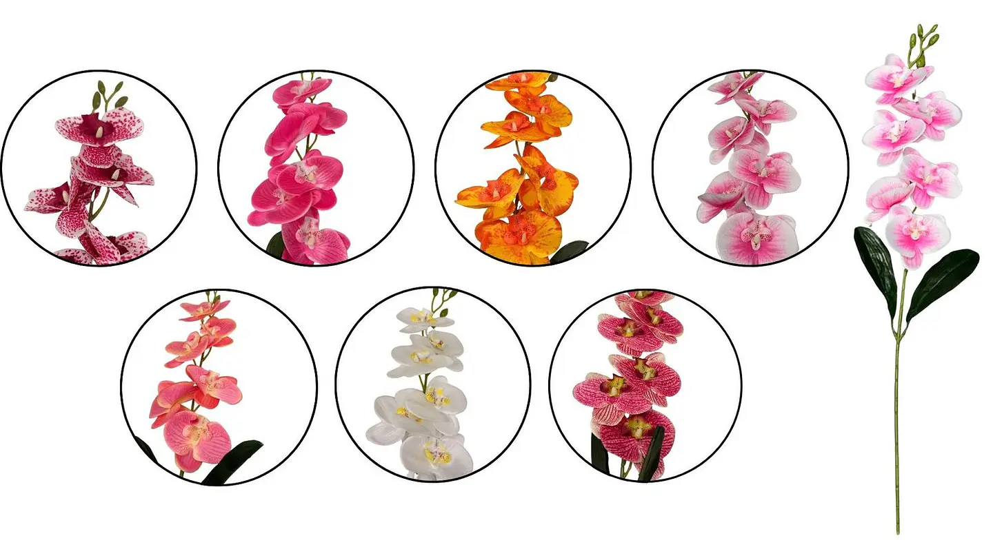 Vara De Orquídeas Arreglos flores Artificiales Decoración X1und 1