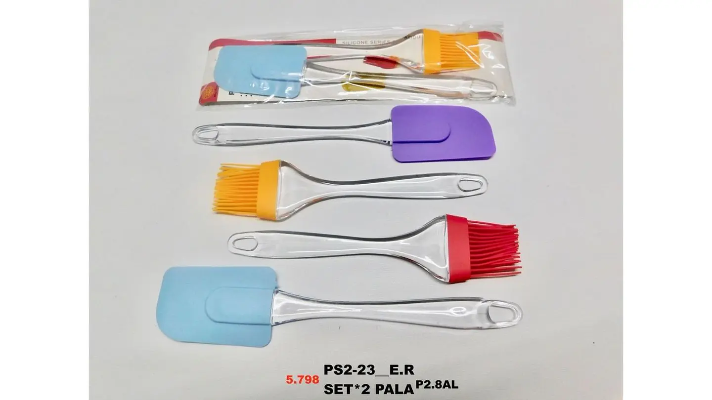 Kit 1 Pincel Brocha De Silicona 1 Espátula Miserable Utensilios 8