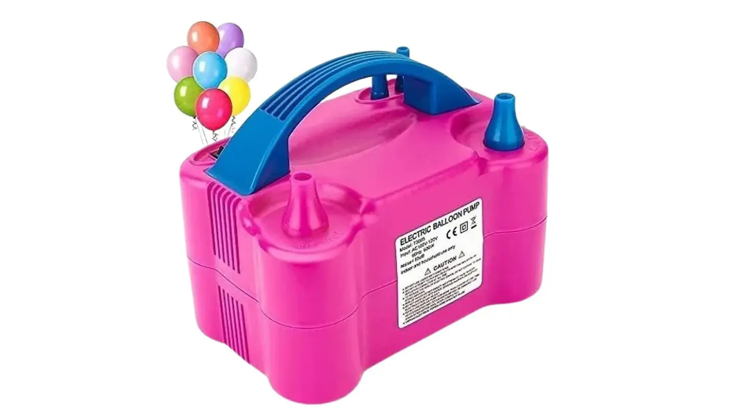 Inflador Eléctrico De Globos Bombas de Doble Boquilla rosado 1