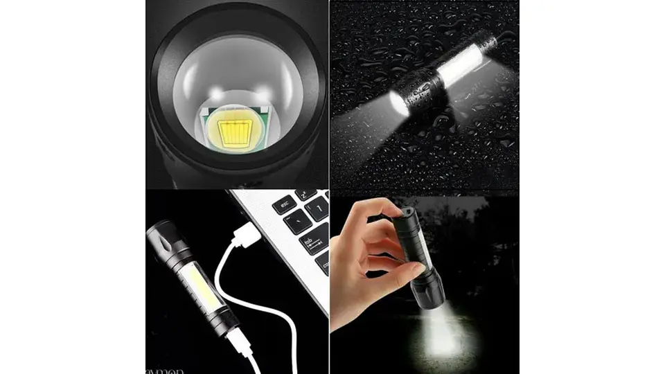 Mini Linterna Led Recargable Bolsillo portátil Camping Táctica Color de la luz Blanca 3