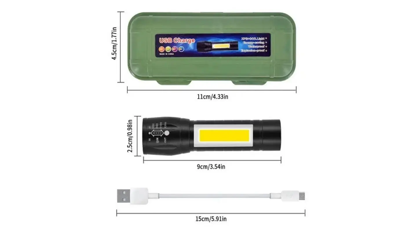 Mini Linterna Led Recargable Bolsillo portátil Camping Táctica Color de la luz Blanca 8