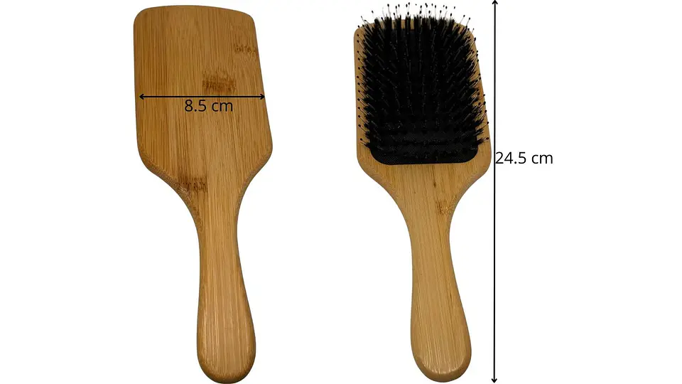 Cepillo Plano liso Peine Cerdas suaves Para Cabello De Bambú 6