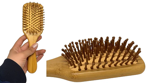 Cepillo De Bambú Plano Para Cabello Cerdas en Bambú Peine