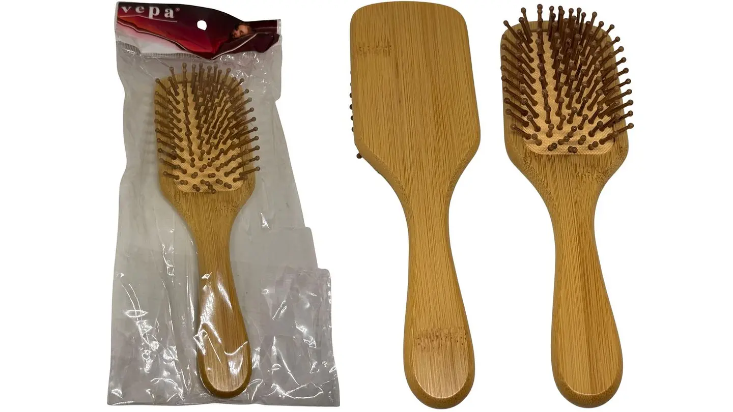 Cepillo De Bambú Plano Para Cabello Cerdas en Bambú Peine 2