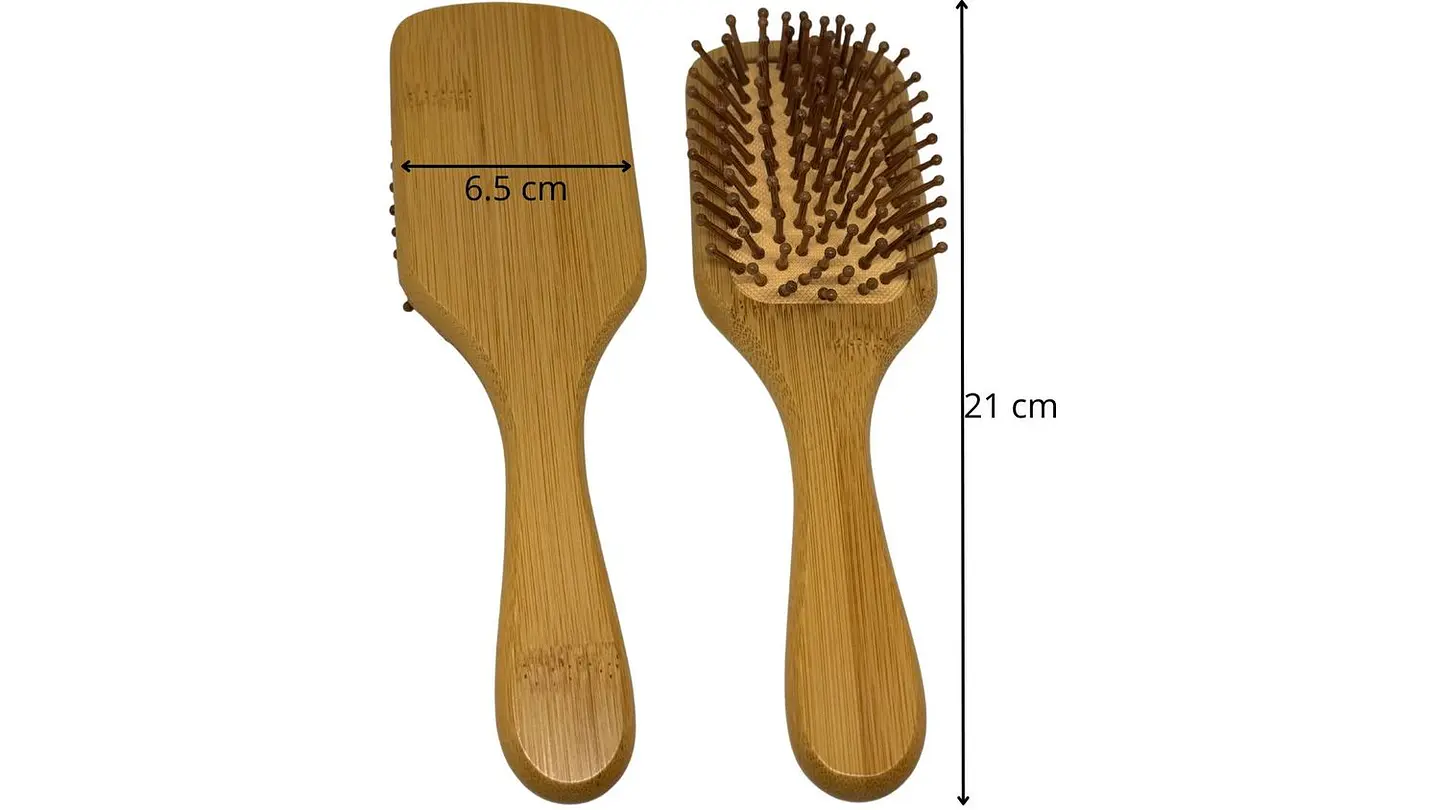 Cepillo De Bambú Plano Para Cabello Cerdas en Bambú Peine 3