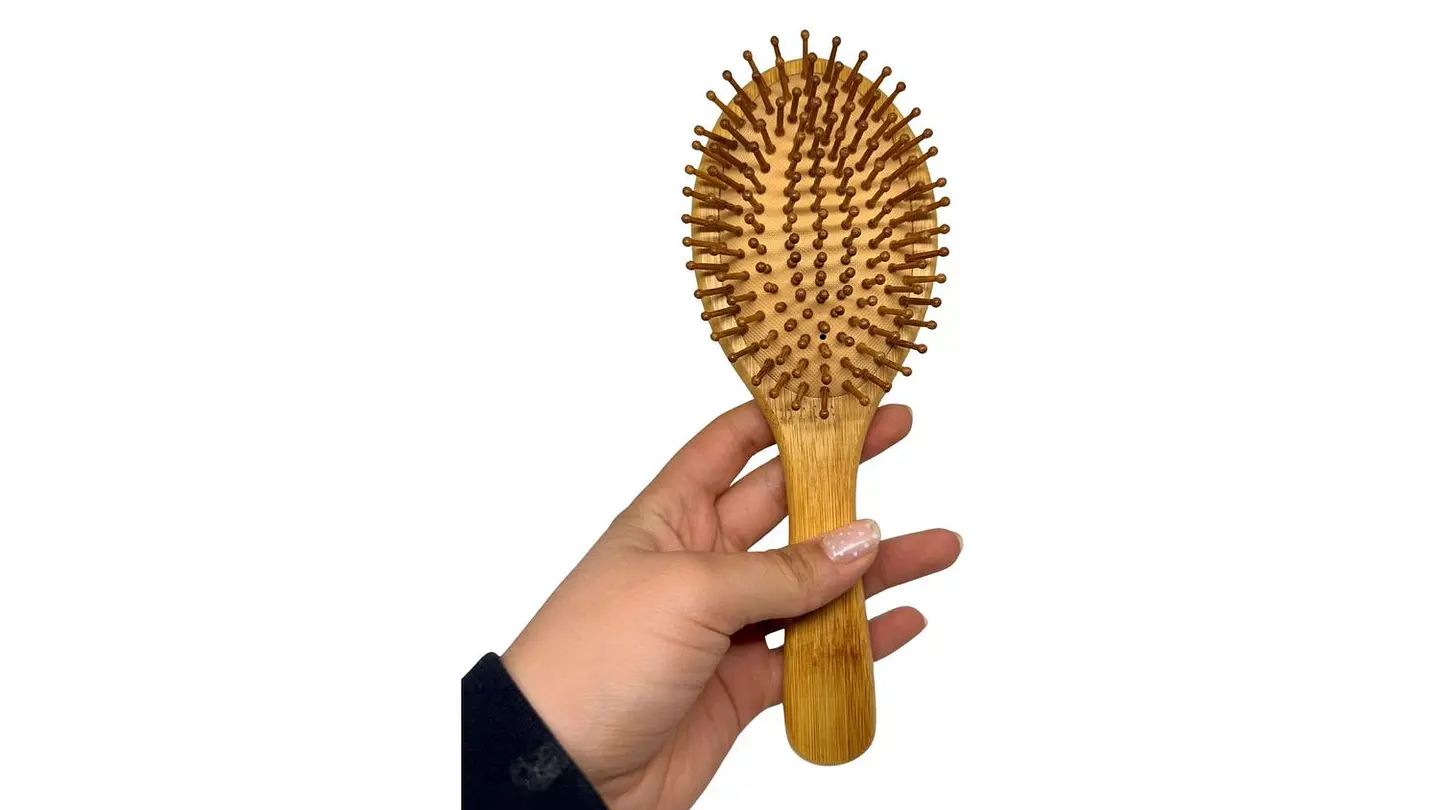 Cepillo De Bambú ovalado Para Cabello Cerdas En Bambú Peine 2