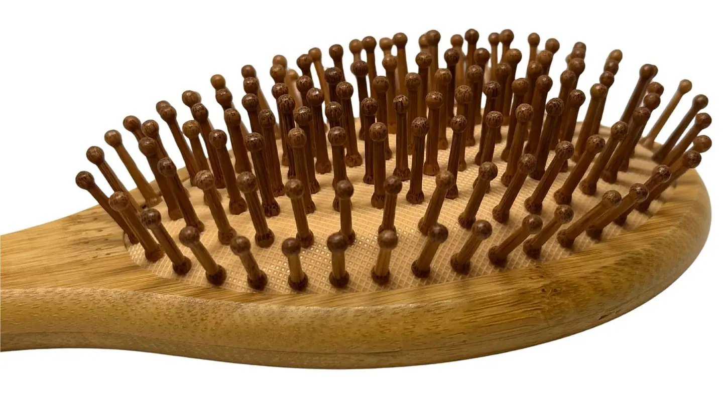 Cepillo De Bambú ovalado Para Cabello Cerdas En Bambú Peine 3