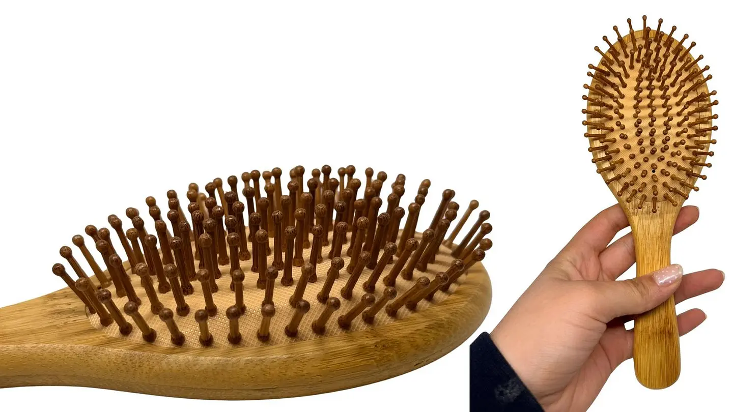 Cepillo De Bambú ovalado Para Cabello Cerdas En Bambú Peine 4
