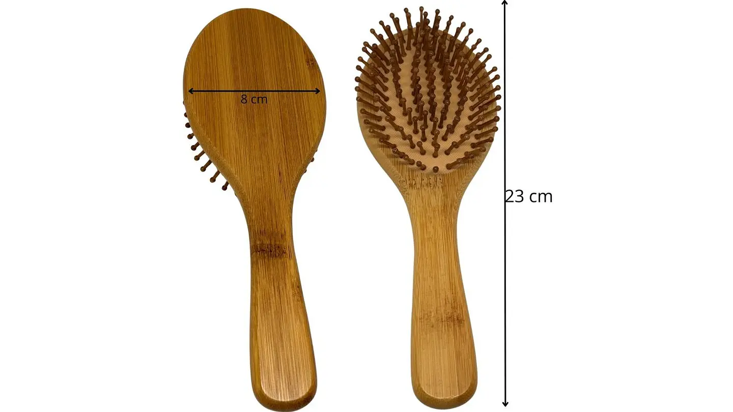 Cepillo De Bambú ovalado Para Cabello Cerdas En Bambú Peine 5