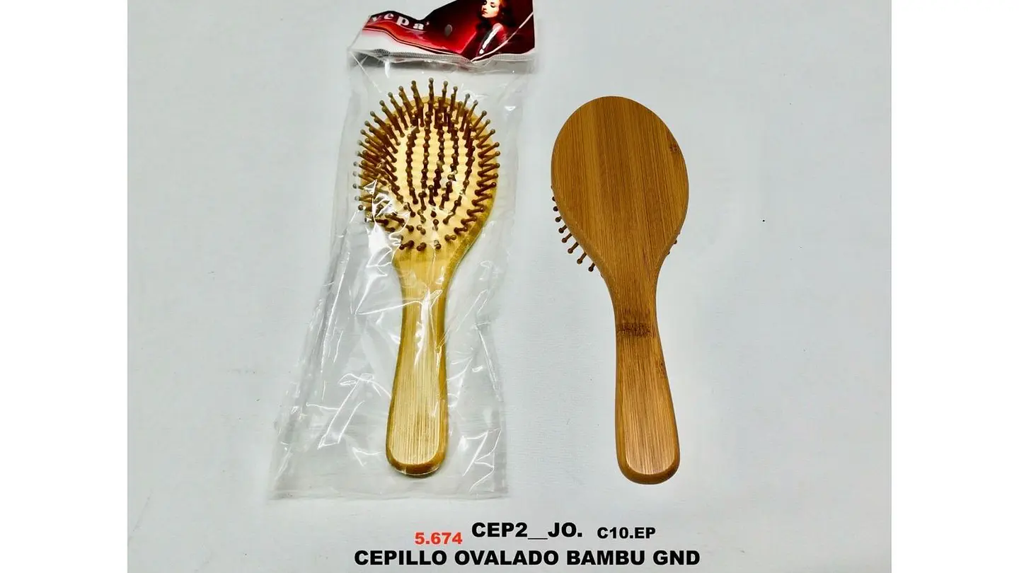 Cepillo De Bambú ovalado Para Cabello Cerdas En Bambú Peine 6
