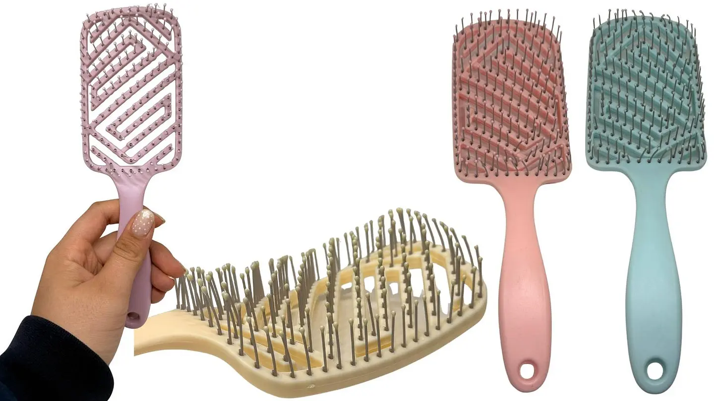 Cepillo Para Cabello Tipo Raqueta Plástico Colores Pasteles 1
