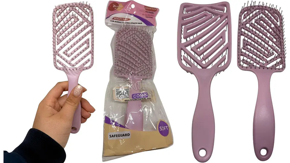 Cepillo Para Cabello Tipo Raqueta Plástico Colores Pasteles 3