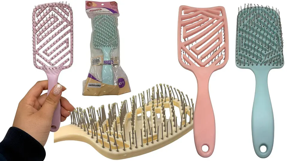 Cepillo Para Cabello Tipo Raqueta Plástico Colores Pasteles 2