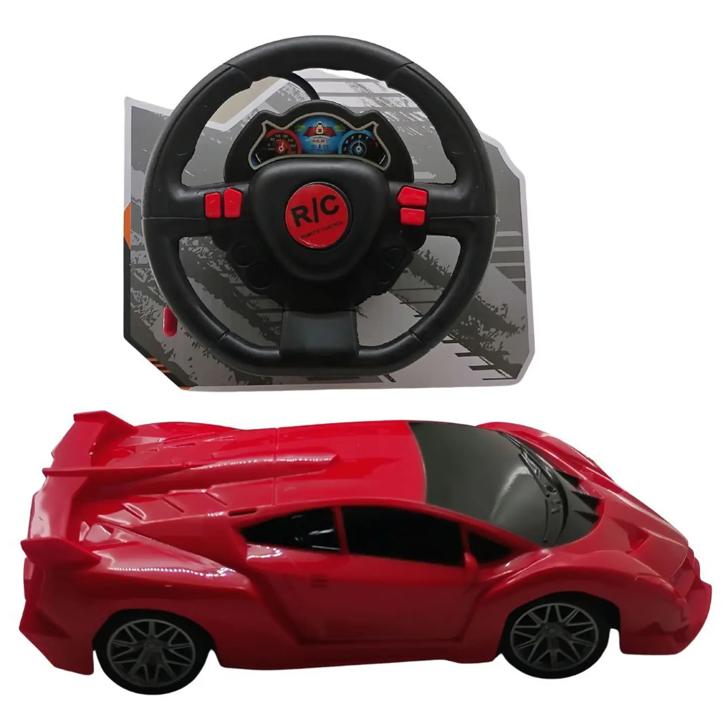 Carro Rojo Rc Con Volante De Control Estilo Deportivo 1