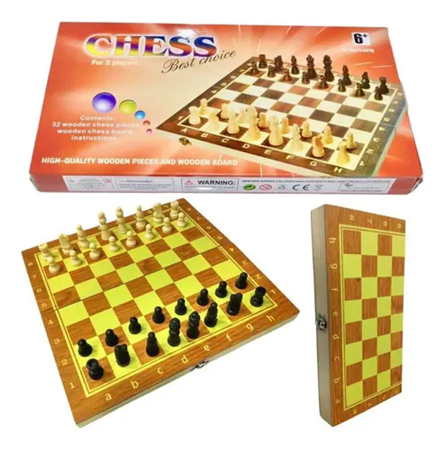Ajedrez Madera Juego De Mesa Didáctico 25x25   526a 1