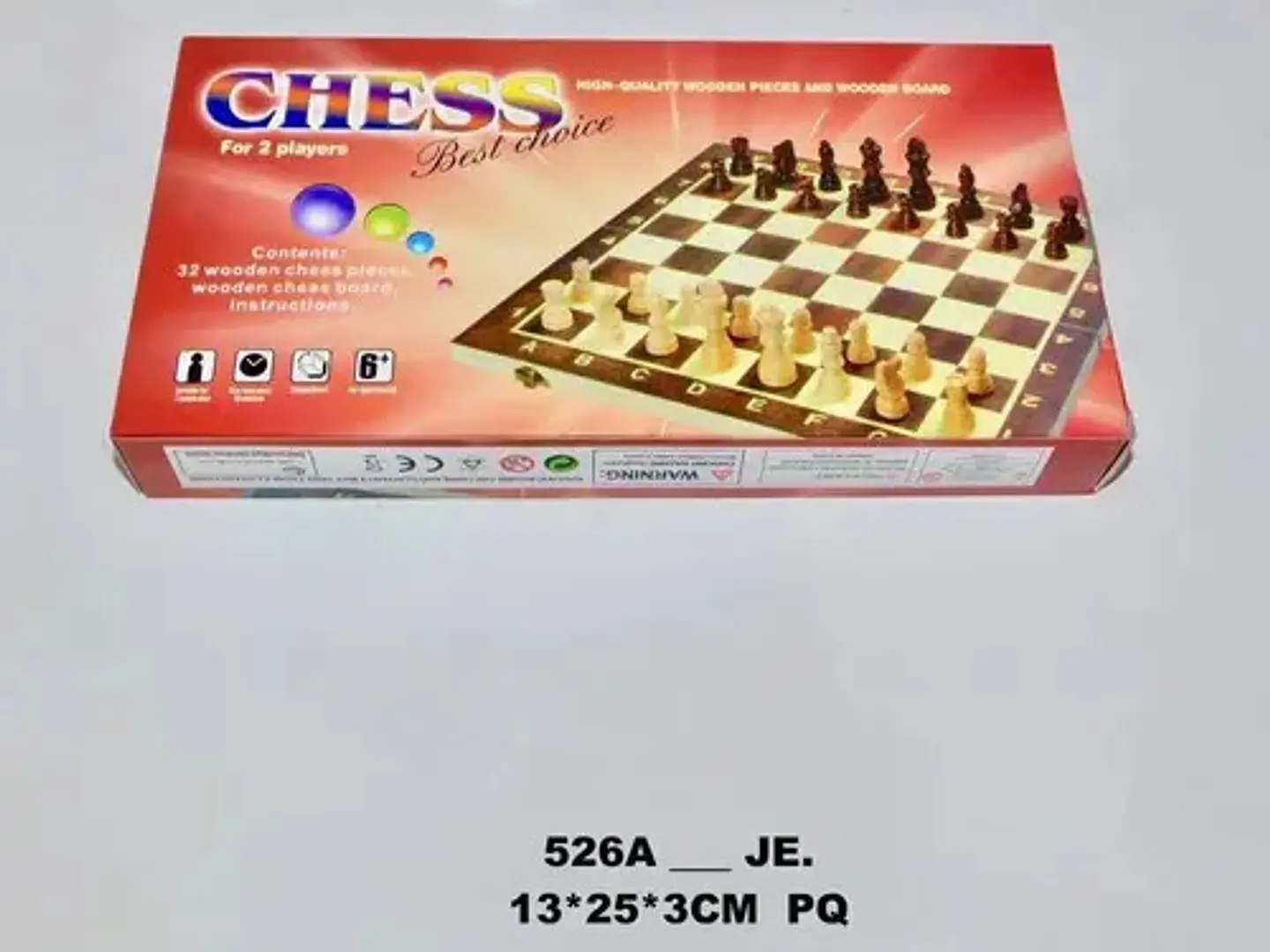 Ajedrez Madera Juego De Mesa Didáctico 25x25   526a 2