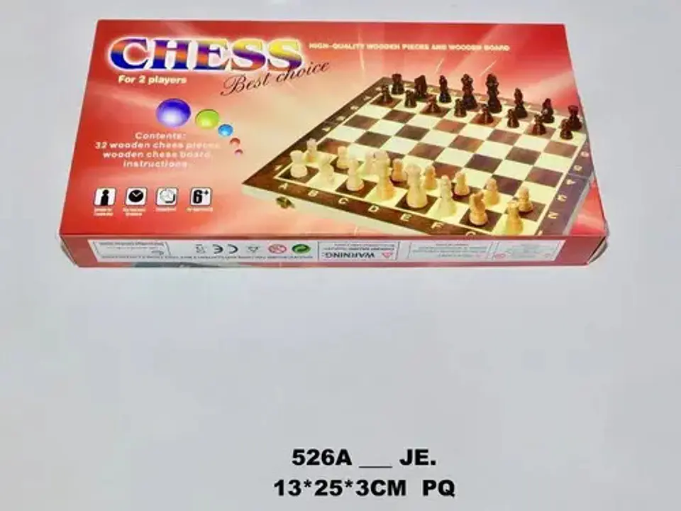 Ajedrez Madera Juego De Mesa Didáctico 25x25   526a 2