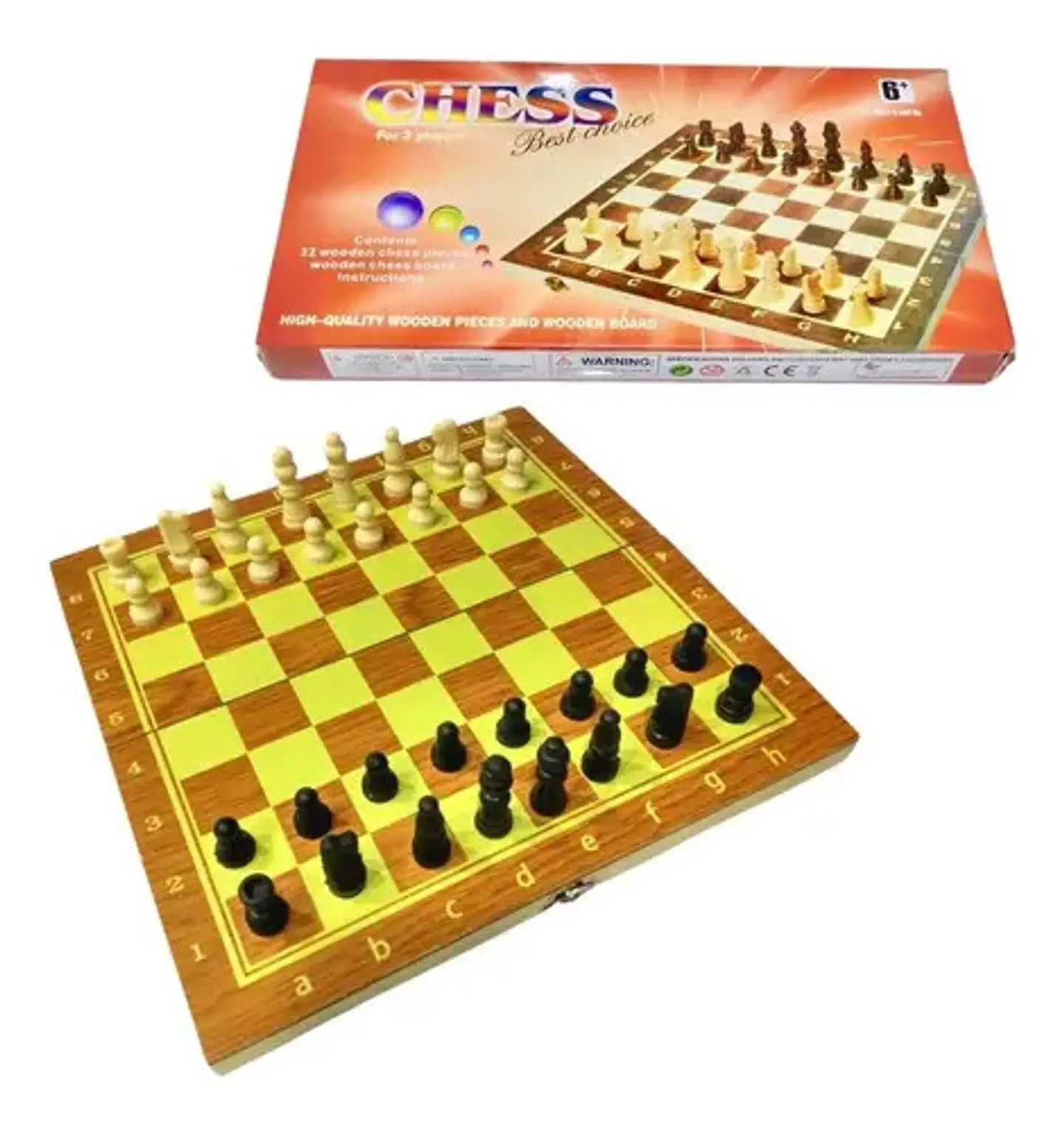 Ajedrez Madera Juego De Mesa Didáctico 25x25   526a 3