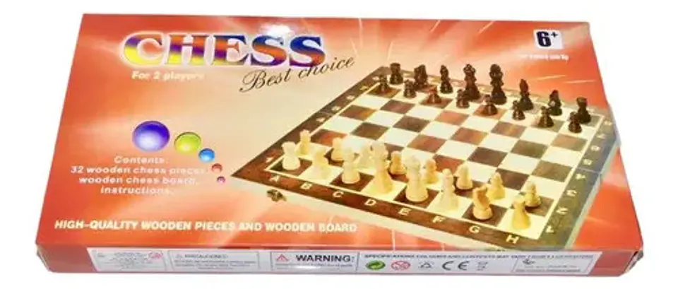 Ajedrez Madera Juego De Mesa Didáctico 25x25   526a 5