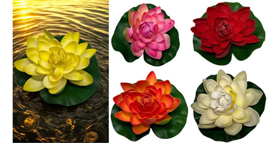 Flor Loto Espuma Flotante Artificial Foami A121-118 Decoraci 2