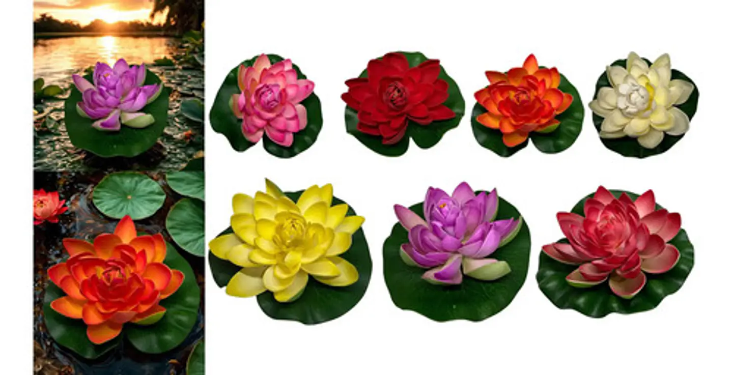 Flor Loto Espuma Flotante Artificial Foami A121-118 Decoraci 3