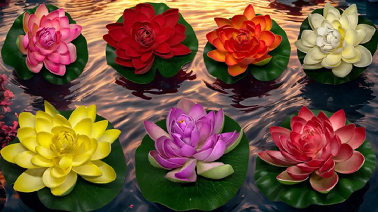 Flor Loto Espuma Flotante Artificial Foami A121-118 Decoraci 4