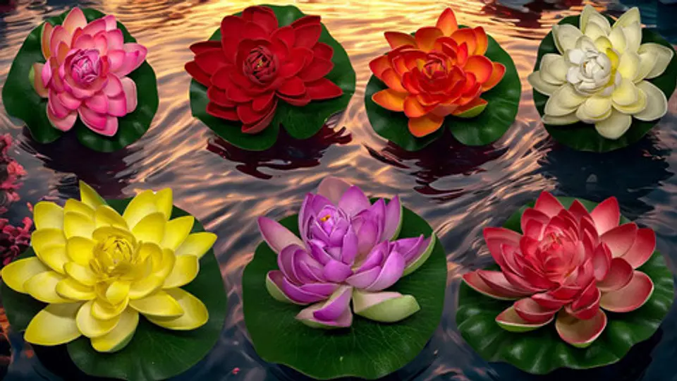 Flor Loto Espuma Flotante Artificial Foami A121-118 Decoraci 4