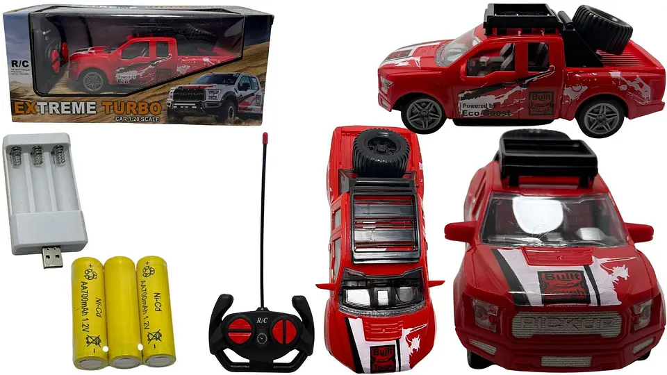 Carro Camión Llanta Con Pilas Recargables A Control Remoto Negro 2