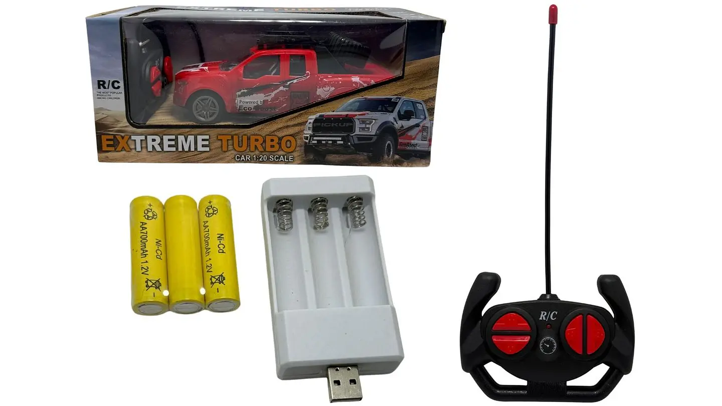 Carro Camión Llanta Con Pilas Recargables A Control Remoto Negro 3